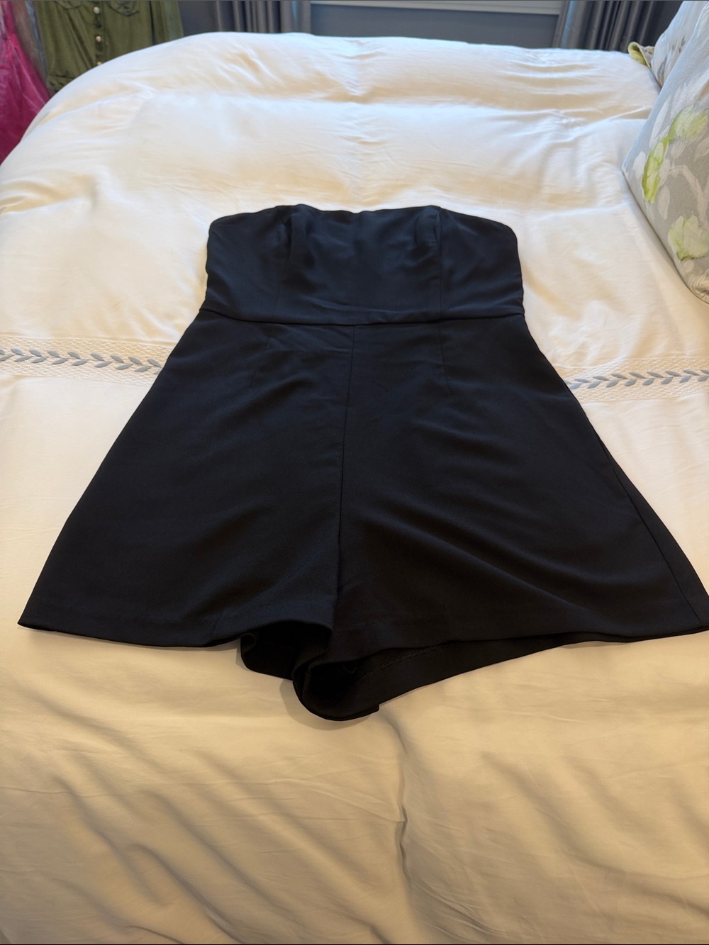 Anthropologie Strapless Black Romper Dress